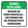 Denke Schlank - Machen Sie einen Vorschlag (Think Lean - Make a Suggestion) Square German - Floor Sign Denke Schlank - Machen Sie einen Vorschlag (Think Lean - Make a Suggestion) Square German - Floor Sign