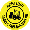 Achtung - Gabelstaplerverkehr (Caution - Forklift Traffic) Circular German - Floor Sign