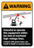 Warning: Unlawful To Operate Equipment High Voltage Lines ANSI - Wall Sign