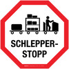 Schlepperstopp (Tugger Stop) Circular German - Floor Sign