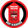Feueralarm-Zugstation Nicht Blockieren (Fire Alarm Pull Station Do Not Block) Circular German - Floor Sign Feueralarm-Zugstation Nicht Blockieren (Fire Alarm Pull Station Do Not Block) Circular German - Floor Sign