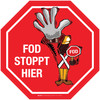 FOD Stoppt Hier (FOD Stops Here) Circular German - Floor Sign FOD Stoppt Hier (FOD Stops Here) Circular German - Floor Sign