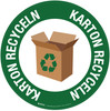 Karton Recyceln (Cardboard Recycling) Circular German - Floor Sign Karton Recyceln (Cardboard Recycling) Circular German - Floor Sign