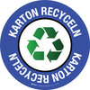 Karton Recyceln (Recycle Cardboard) Blue Circular German - Floor Sign Karton Recyceln (Recycle Cardboard) Blue Circular German - Floor Sign