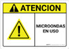 Caution: Microwave In Use Spanish ANSI - Wall Sign