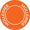 Mülleimer (Trash Can) Orange Circular German - Floor Sign