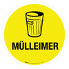 Mülleimer (Trash Can) Yellow with Icon - Floor Sign