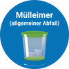 Mülleimer allgemeiner Abfall (Trash Can General Waste) Circular German - Floor Sign