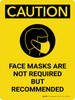 Caution: Face Masks Not Required But Recommended Portrait - Wall Sign