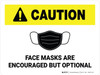 Caution: Face Mask Encouraged Landscape - Wall Sign Caution: Face Mask Encouraged Landscape - Wall Sign