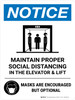 Notice: Maintain Proper Social Distancing Portrait - Wall Sign