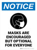 Notice: Masks Encouraged But Optional Portrait - Wall Sign