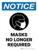 Notice: Masks No Longer Required Portrait - Wall Sign Notice: Masks No Longer Required Portrait - Wall Sign