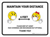 Maintain Your Distance With Emoji Landscape - Wall Sign