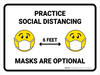 Practice Social Distancing With Emoji Landscape - Wall Sign Practice Social Distancing With Emoji Landscape - Wall Sign