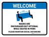 Masks Are Encouraged But Optional Pew V2 Landscape - Wall Sign Masks Are Encouraged But Optional Pew V2 Landscape - Wall Sign