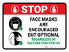 Stop Face Mask Are Encouraged But Optional Landscape - Wall Sign Stop Face Mask Are Encouraged But Optional Landscape - Wall Sign