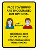 Face Coverings Are Encouraged But Optional Portrait - Wall Sign