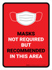 Face Masks Not Required In This Area Red Portrait - Wall Sign