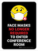 Mask No Longer Required To Enter Conference Portrait - Wall Sign
