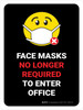 Mask No Longer Required To Enter Office Portrait - Wall Sign