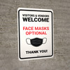 Visitors And Vendors Welcome Masks Optional Portrait - Wall Sign
