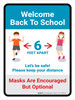 Welcome Back To School Masks Encouraged Portrait - Wall Sign Welcome Back To School Masks Encouraged Portrait - Wall Sign