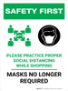Safety First: Shopping Mask No Longer Portrait - Wall Sign Safety First: Shopping Mask No Longer Portrait - Wall Sign