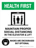 Health First: Maintain Proper Social Distancing Portrait - Wall Sign