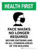Health First: Mask No Longer Required In Building Portrait - Wall Sign