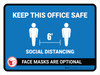 Keep This Office Safe Mask Optional Landscape - Wall Sign Keep This Office Safe Mask Optional Landscape - Wall Sign