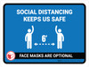 Keeps Us Safe Mask Optional Landscape - Wall Sign