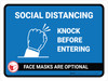 Knock Before Entering Mask Optional Landscape - Wall Sign