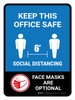 Keep This Office Safe Face Mask Optional Portrait - Wall Sign Keep This Office Safe Face Mask Optional Portrait - Wall Sign
