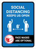 Keeps Us Open Face Mask Optional Portrait - Wall Sign Keeps Us Open Face Mask Optional Portrait - Wall Sign
