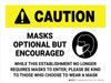 Caution: Masks Optional But Encouraged - Please be Kind To Those Who Choose to Wear a Mask Landscape - Wall Sign