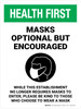 Health First: Masks Optional But Encouraged - Please be Kind To Those Who Choose To Wear a Mask Portrait - Wall Sign