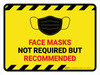 Hazard Face Mask Not Required But Recommended Landscape - Wall Sign