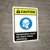 Caution: Respirator Must Be Worn When Painting ANSI - Wall Sign Caution: Respirator Must Be Worn When Painting ANSI - Wall Sign