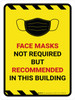 Hazard Face Mask Not Required But Recommended In Building Portrait - Wall Sign