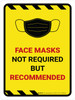 Hazard Face Mask Not Required But Recommended Portrait - Wall Sign