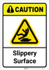 Caution: Slippery Surface ANSI - Wall Sign Caution: Slippery Surface ANSI - Wall Sign