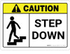 Caution: Step Down ANSI - Wall Sign Caution: Step Down ANSI - Wall Sign