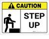 Caution: Step Up ANSI - Wall Sign Caution: Step Up ANSI - Wall Sign