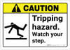 Caution: Tripping Hazard Watch Your Step ANSI - Wall Sign