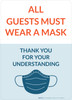 All Guests Must Wear a Mask with Icon Portrait - Wall Sign