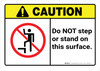 Caution: Do Not Step or Stand on This Surface ANSI Landscape - Wall Sign Caution: Do Not Step or Stand on This Surface ANSI Landscape - Wall Sign