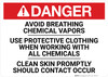 Danger: Avoid Breathing Chemical Vapors - Use Protective Clothing Landscape - Wall Sign Danger: Avoid Breathing Chemical Vapors - Use Protective Clothing Landscape - Wall Sign