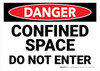 Danger: Confined Space Do Not Enter Landscape - Wall Sign Danger: Confined Space Do Not Enter Landscape - Wall Sign