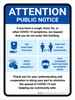 Attention: Public Notice - Covid-19 Symptoms Portrait - Wall Sign